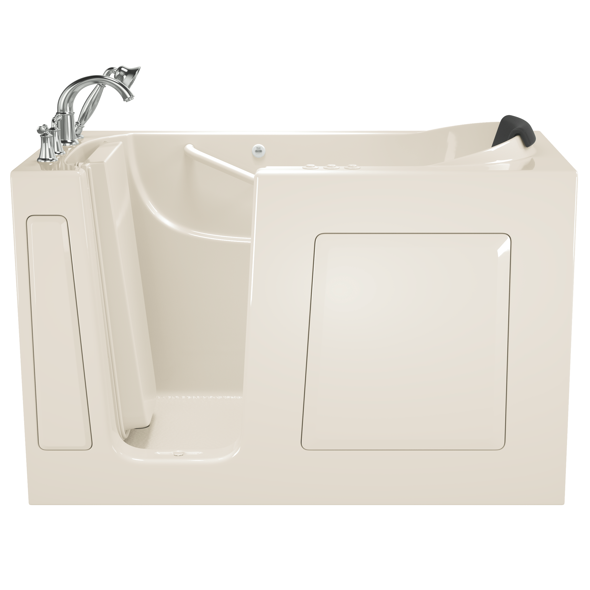 Gelcoat Premium Series 60x30 Inch Walk-In Bathtub with Dual Air Massage and Jet Massage System - Left Hand Door and Drain